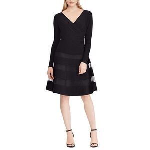 Size 4 Lauren Ralph Lauren Women's Dress Shift Ruched Dress